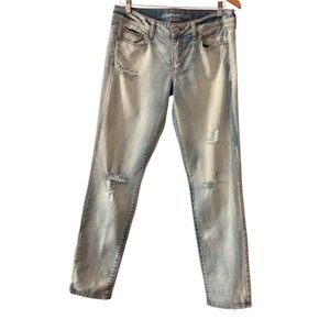 American Eagle Outfitters Light Blue Distressed Skinny Jeans Women 10